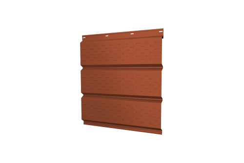 Софит металлический полная перфорация 0,45 PE с пленкой RAL 8004 терракота