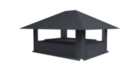 Дымник на трубу 520х390мм 0.5 Satin Matt с пленкой RAL 7024 мокрый асфальт