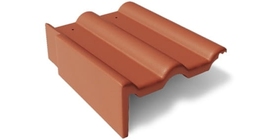Боковая цементно-песчаная черепица Braas Франкфуртская левая, красный