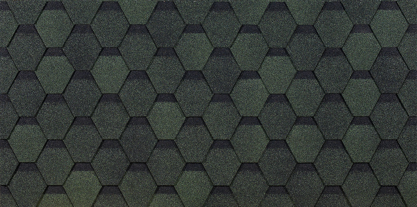 Гибкая черепица Eurasia Шестигранник, Зелёный