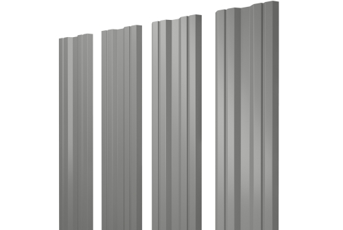 Штакетник Twin с прямым резом 0.45 PE RAL 9006 бело-алюминиевый