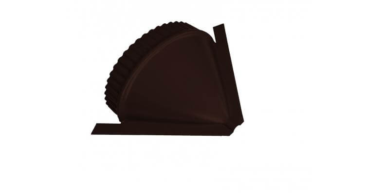 Заглушка конусная для полукруглого конька стальной бархат RAL 8017 шоколад