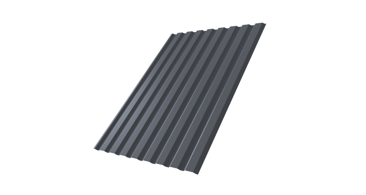 Профнастил С20А 0,5 Satin Мatt RAL 7024 мокрый асфальт