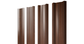 Штакетник М-образный А с прямым резом 0.45 Print Elite Choco Wood TwinColor