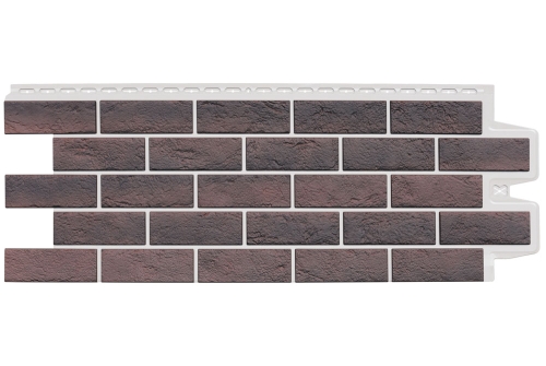 Фасадная панель GL Состаренный кирпич Design Plus кофе с белым швом