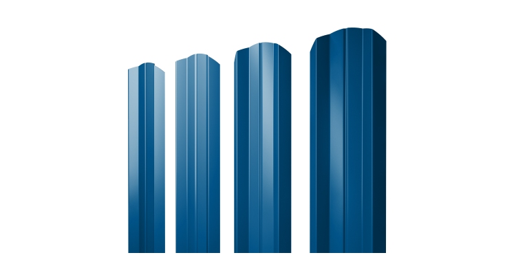 Штакетник М-образный A фигурный 0,5 Satin RAL 5005 сигнальный синий
