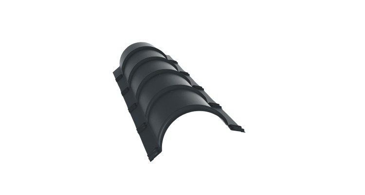 Планка малого конька полукруглого 0,45 PE с пленкой RAL 7016 антрацитово-серый (1,97м)