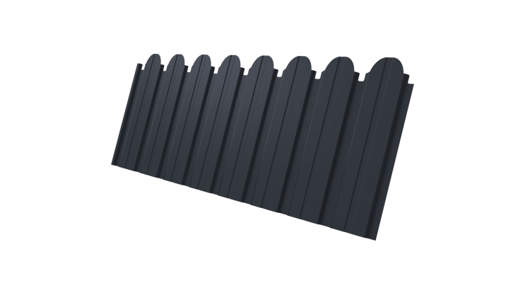 Профнастил C10B фигурный 0,5 Drap TX RAL 7024 мокрый асфальт