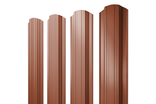 Штакетник Прямоугольный фигурный 0,45 PE RAL 8004 терракота