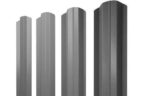 Штакетник М-образный В фигурный 0,5 Satin RAL 9006 бело-алюминиевый