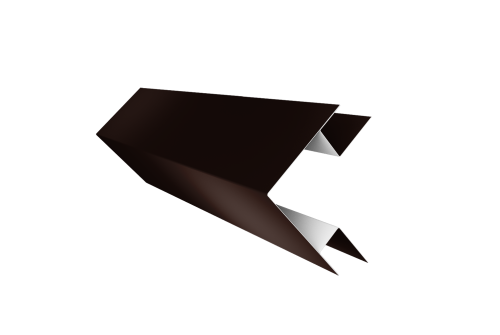 Планка угла внешнего сложного Блок-хаус new 0,5 Satin Matt RAL 8017 шоколад (2м)