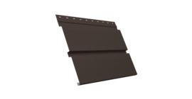 Софит металлический Квадро Брус с перфорацией 0,45 Drap TX с пленкой RR 32 темно-коричневый