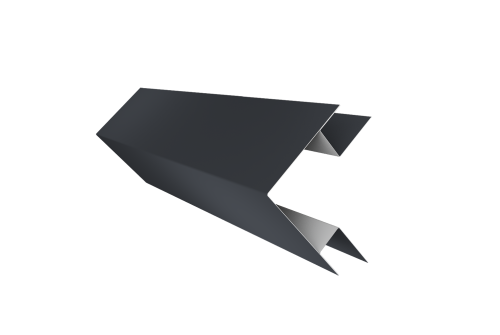 Планка угла внешнего сложного Экобрус Grand Line 0,45 Drap TX RAL 7024 мокрый асфальт (2м)