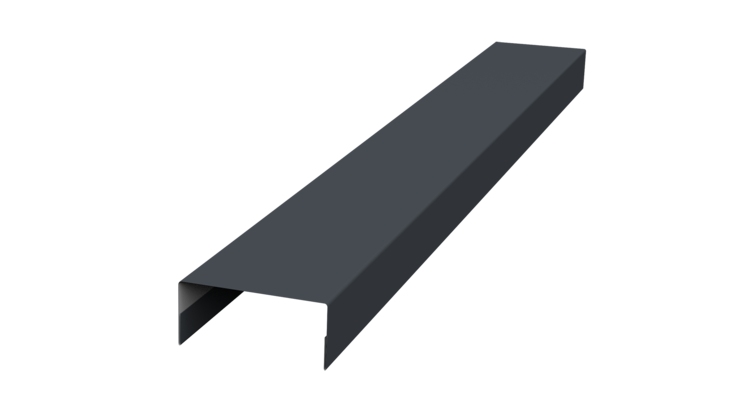 Ламель лицевая 125 забора жалюзи Texas стартовая/финишная для калиток и ворот 0.5 Satin Matt с пленкой RAL 7024 мокрый асфальт