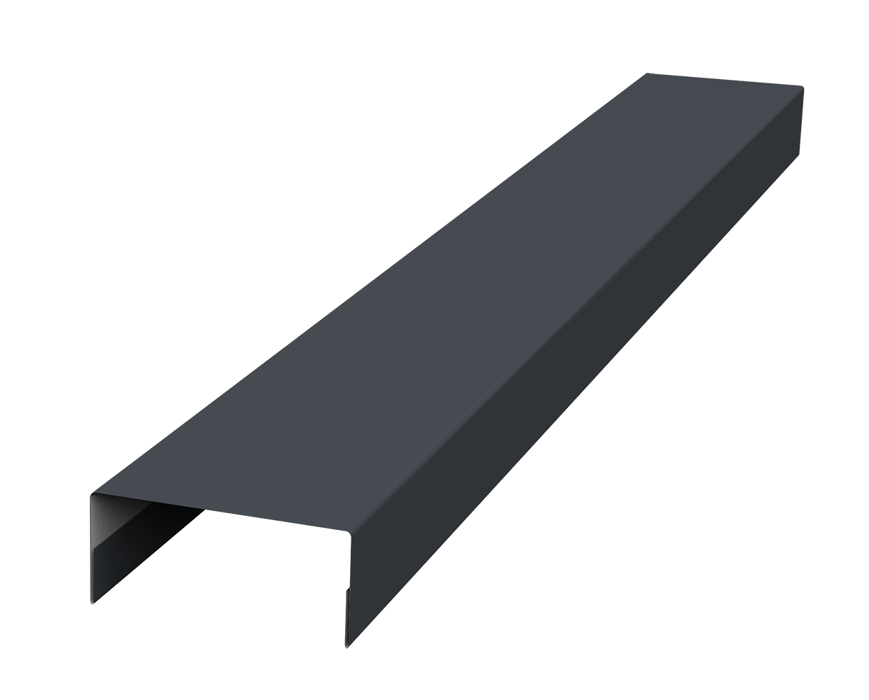 Ламель лицевая 125 забора жалюзи Texas стартовая/финишная для калиток и ворот 0.5 PurLite Matt с пленкой RAL 7024 мокрый асфальт