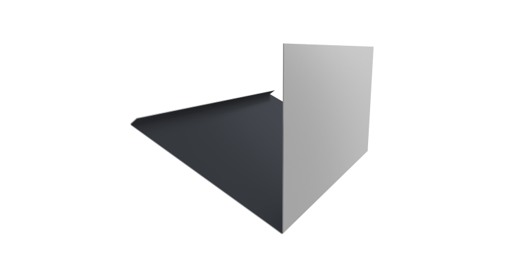 Планка примыкание верхнее к трубе фальц Grand Line 0,5 Satin с пленкой RAL 7024 мокрый асфальт (2м)