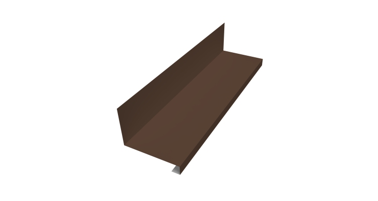 Планка примыкание нижнее к трубе фальц 0,5 PE с пленкой RAL 8017 шоколад (2м)
