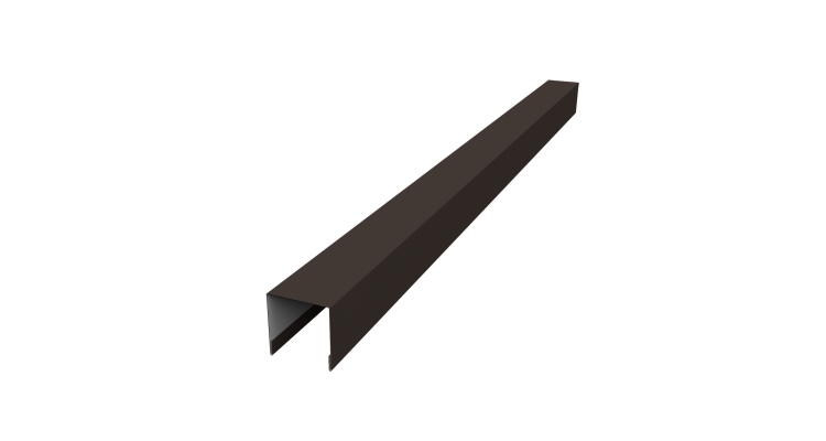 Планка вертикальная лицевая для забора жалюзи Palermo 0,45 PE RR 32 темно-коричневый (1,8м)