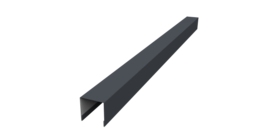 Планка вертикальная лицевая для забора жалюзи Palermo 0,45 PE RAL 7024 мокрый асфальт (2,5м)