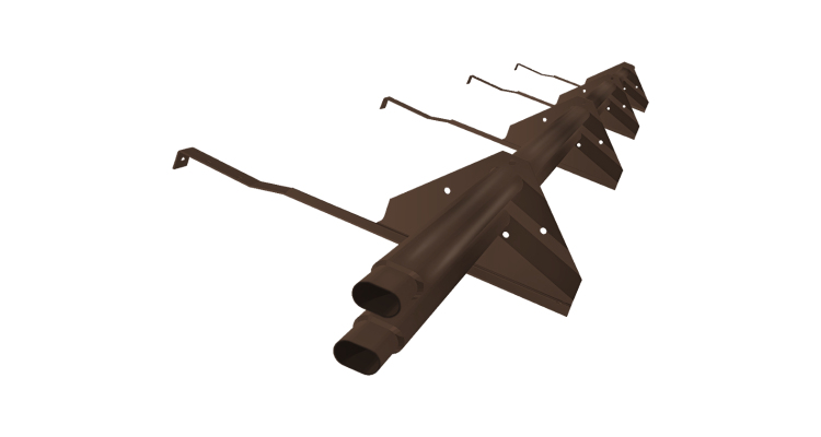 Снегозадержатель трубчатый для натуральной черепицы Стандарт RAL 8017 3м (профиль до 50мм)