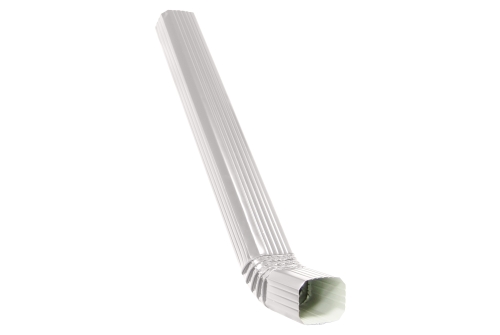 Труба прямоугольная с коленом Vortex 3м RAL 9003 сигнальный белый